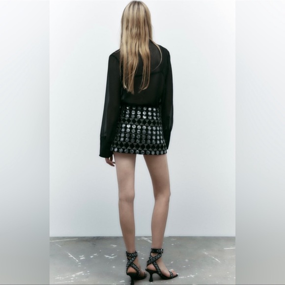 Zara rhinestone velvet skirt - Picture 13 of 16